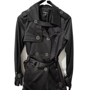 Bebe Women Black Coat Jacket Outerwear Pocket Sexy Size XS